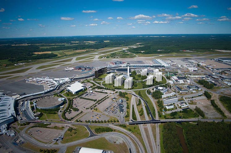 Вид на аеропорт Арланда, Швеція