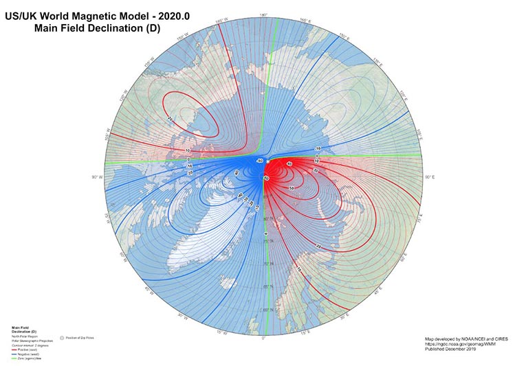 Достроково оновлена модель показала, що північний магнітний полюс швидко рухається в бік Сибіру