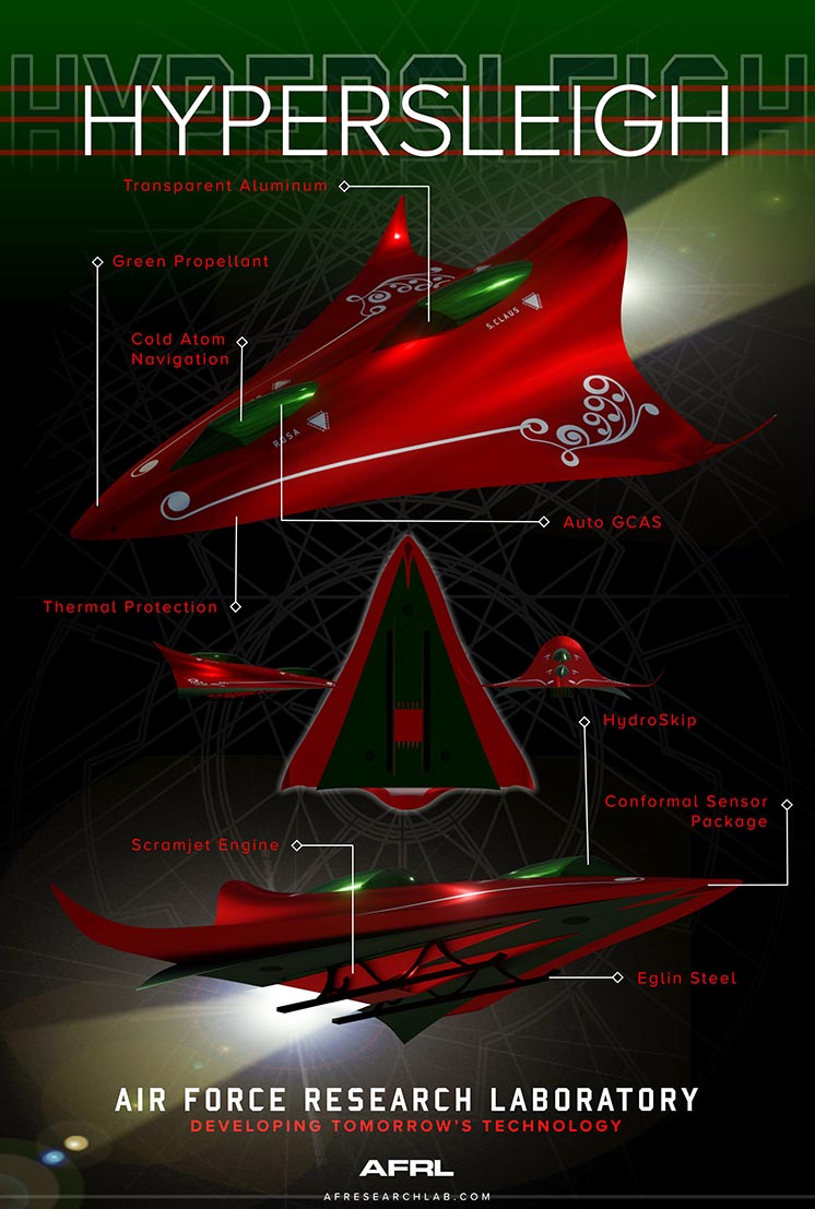 ВПС США представили концепт гіперзвукових саней для Санта-Клауса