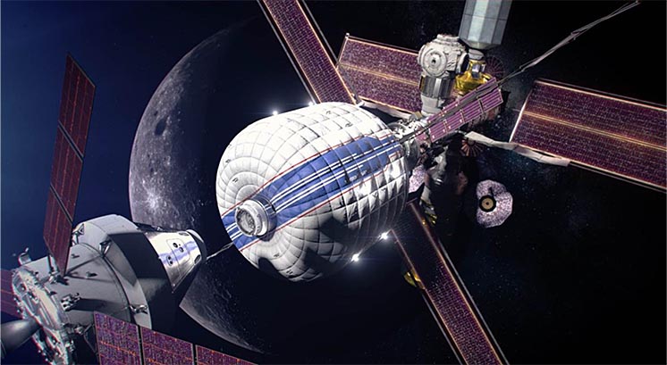Стикування космічного корабля Orion з місячною орбітальною станцією Lunar Gateway